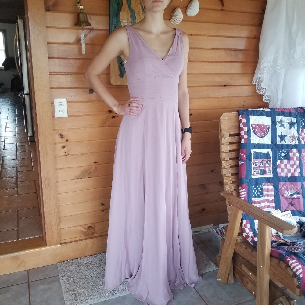 Extra Length Floor Length Bridesmaid Dress